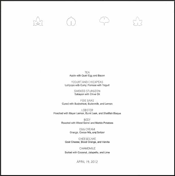 a restaurant menu with black text on a white background