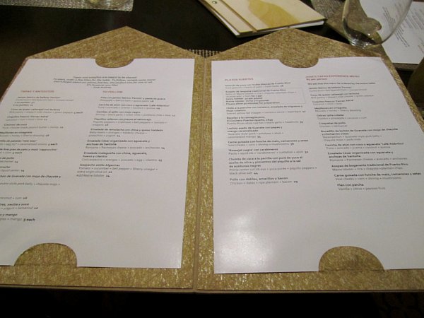 an open restaurant menu on a table