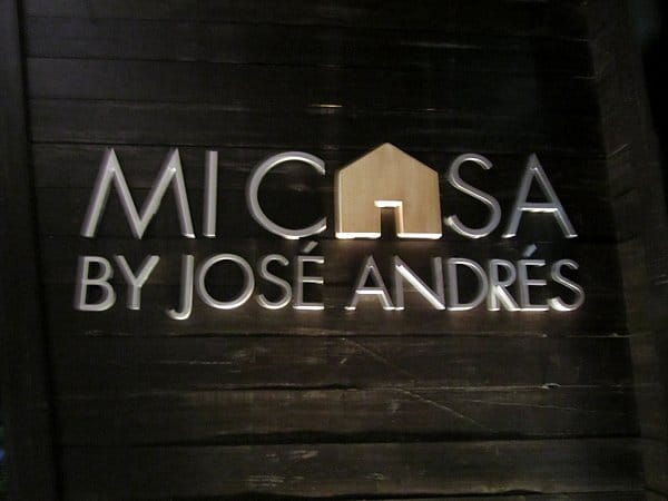 A sign that says Mi Casa by Jose Andres