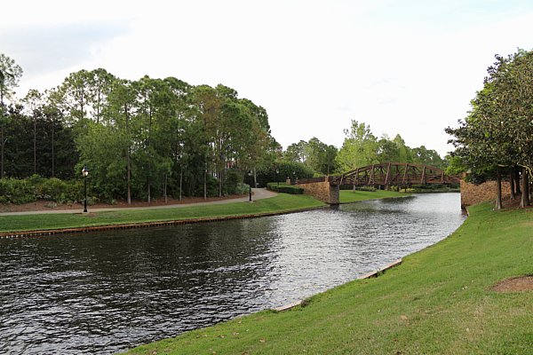 A bridge over a body of water