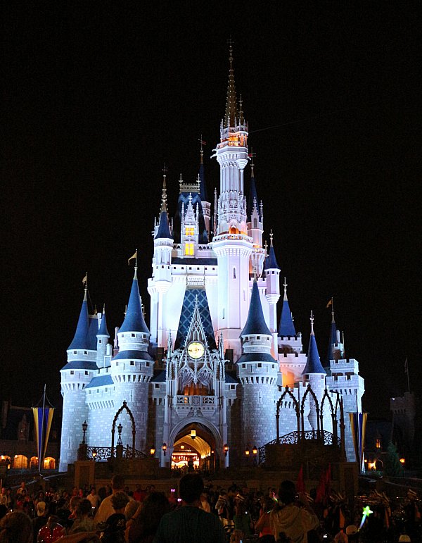 Cinderella Castle at Disney\'s Magic Kingdom at night