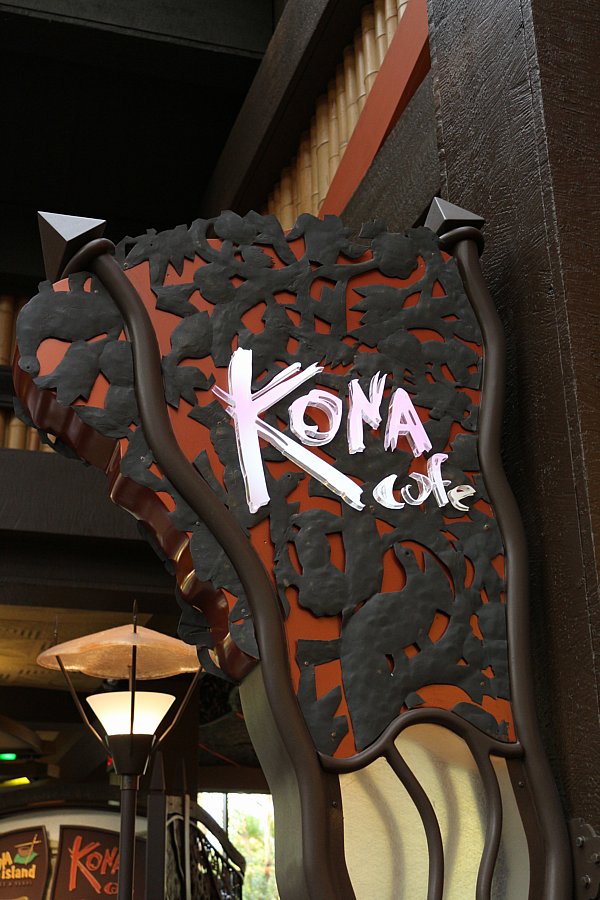 a sign that says Kona Cafe