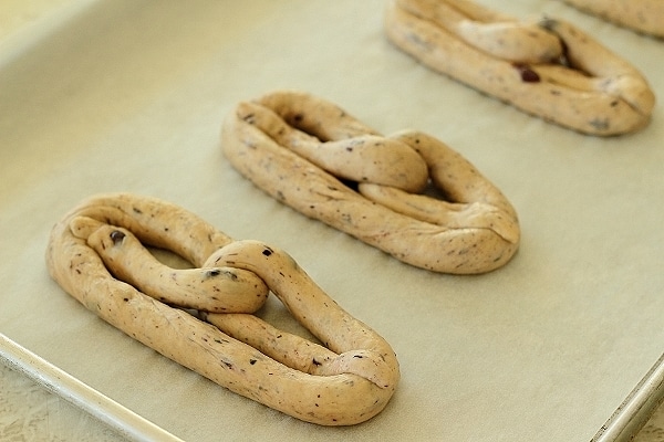 Assembling Philadelphia style soft pretzels