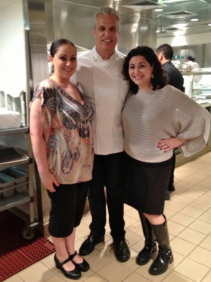 Eric Ripert with fans in the Le Bernardin kitchen