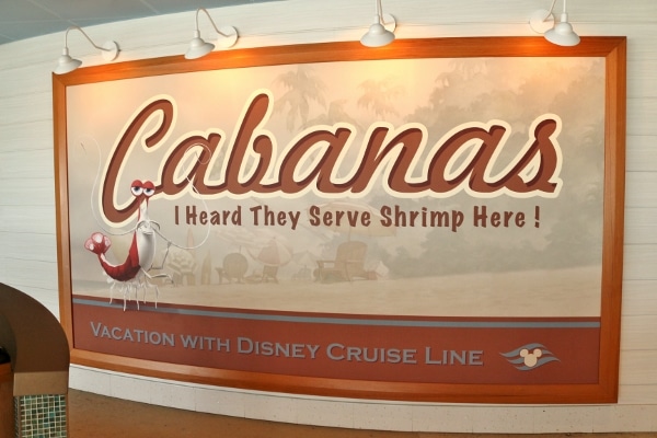 A close up of a sign that says Cabanas