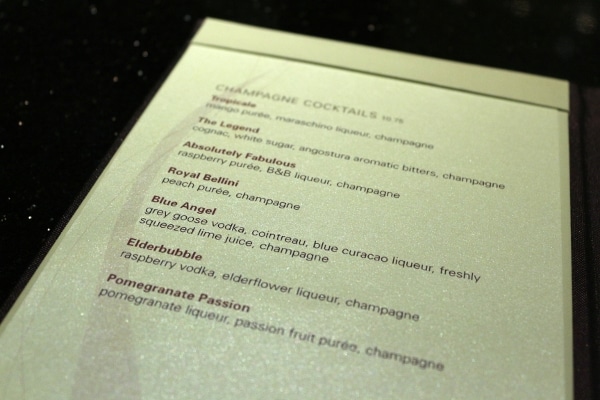 A close up of a bar menu