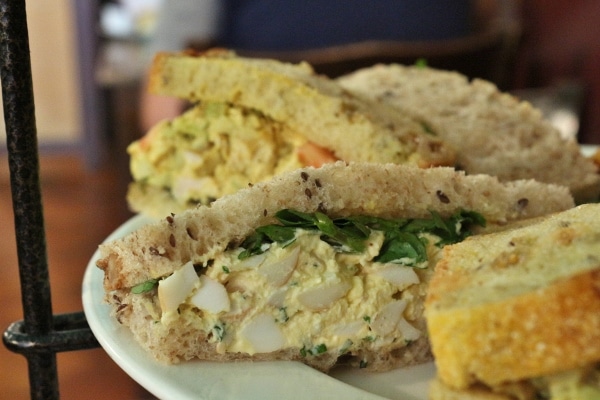 A close up of a sandwich on a plate