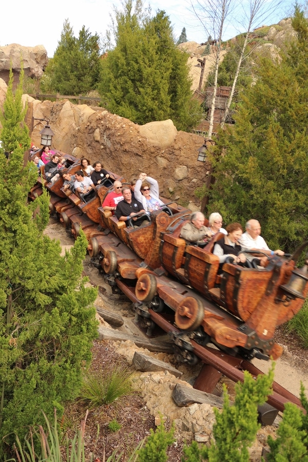 A group of people on a roller coaster