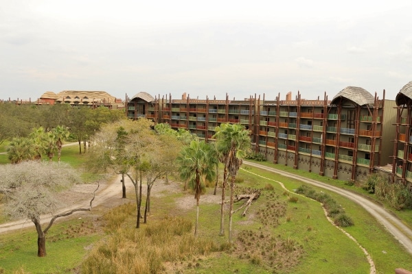 a wide view of the savanna area from a balcony at Animal Kingdom Villas