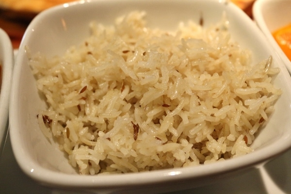 a closeup of a bowl of white rice