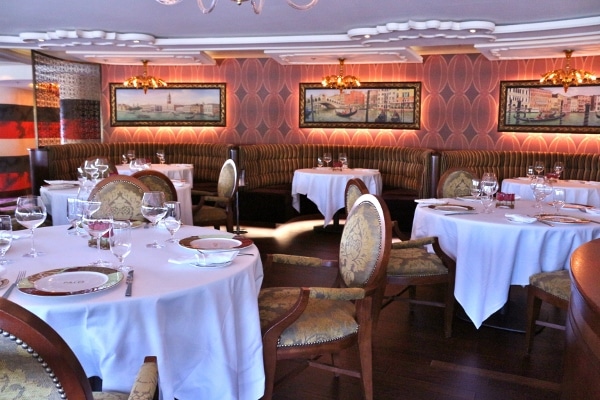 the dining room inside a restaurant