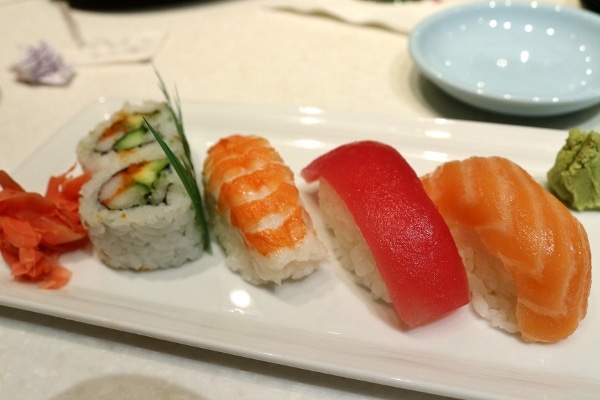 A plate of sushi