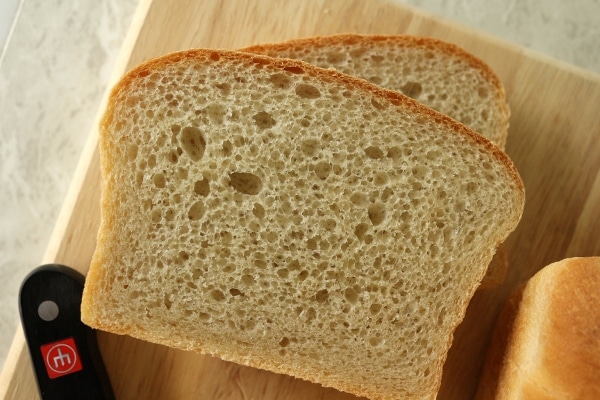 sliced bread on a wooden board