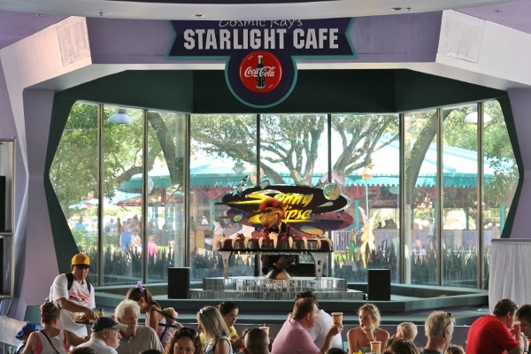 view of the stage inside Cosmic Ray\'s Starlight Cafe