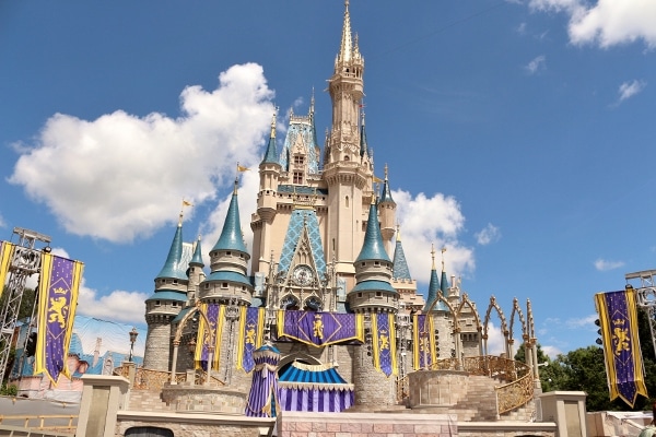 a closeup of Cinderella\'s Castle at the Magic Kingdom