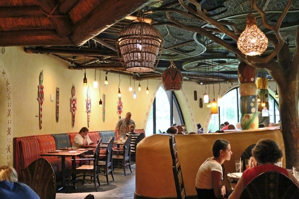 interior of Sanaa restaurant with ceilings that look like a tree canopy