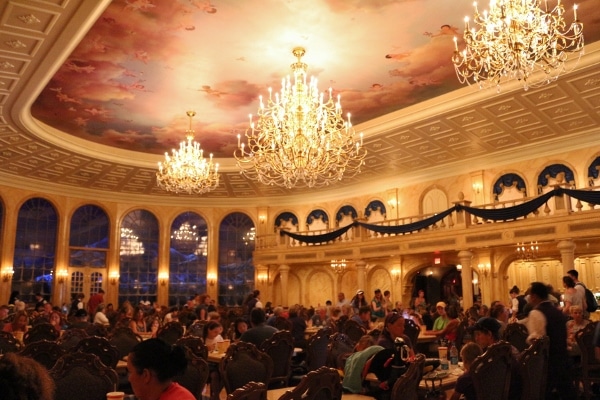 a dining room that looks like the ballroom in Beauty and the Beast