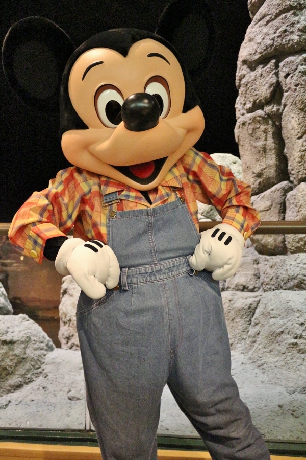 Farmer Mickey posing for a photo