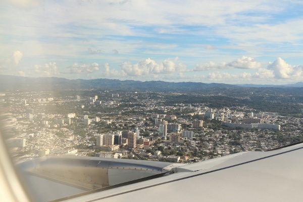 A view of San Juan, Puerto Rico from an airplane