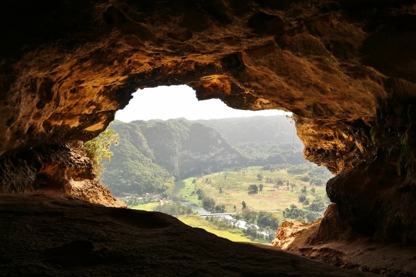 view out of the window cave in Puerto Rico