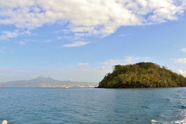 An island in the middle of a body of water