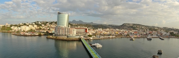 panoramic view of the port area in Martinique