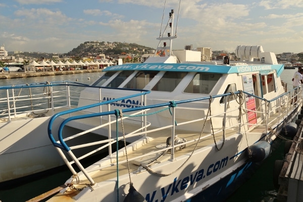 A boat docked in the water