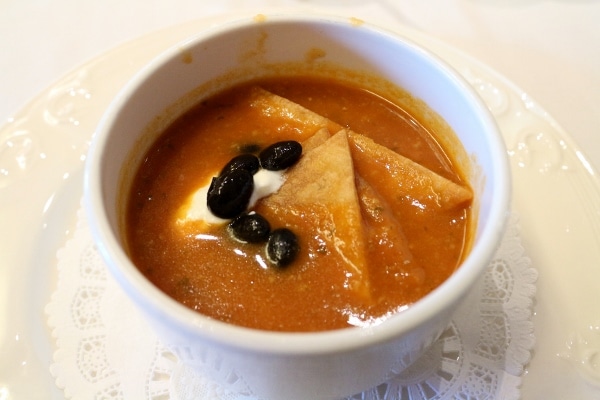 A bowl of Mexican tortilla soup