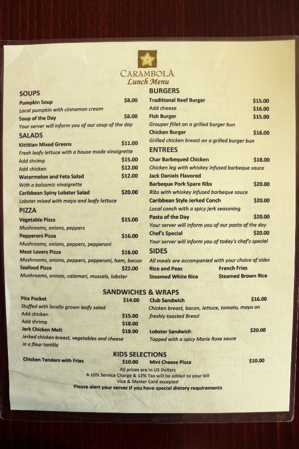 A close up of a restaurant menu