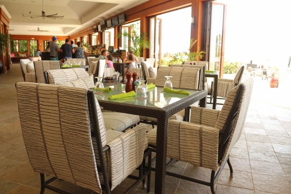 A dining room table with chairs