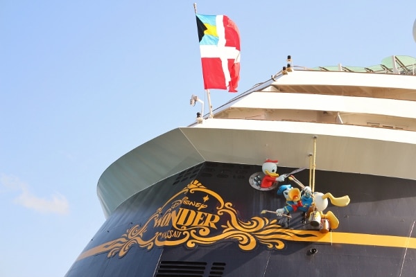 the near end of the Disney Wonder cruise ship