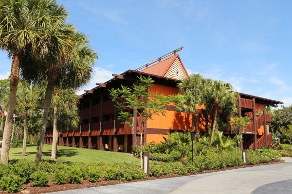 exterior of one of the longhouses at the Polynesian Village Resort