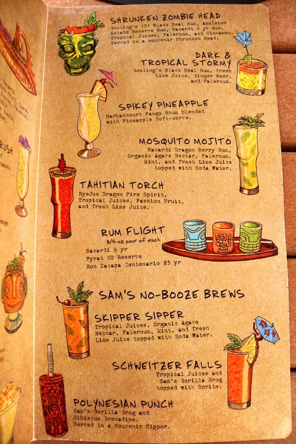 another page from a tiki bar menu