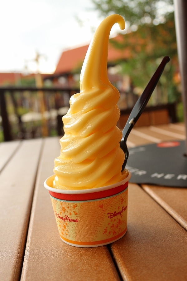 A close up of a cup of Dole Whip