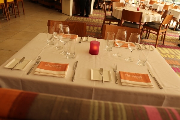 A dining table at the California Grill