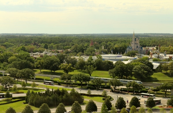 view of the Magic Kingdom from the California Grill