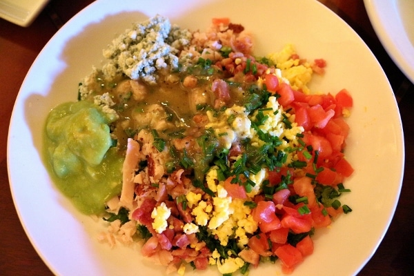 the Hollywood Brown Derby Cobb salad with tomatoes, avocado, egg, bacon and blue cheese