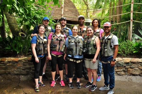 A group of people in harnesses posing for the camera