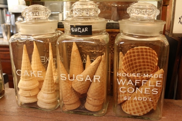 ice cream cones in glass jars