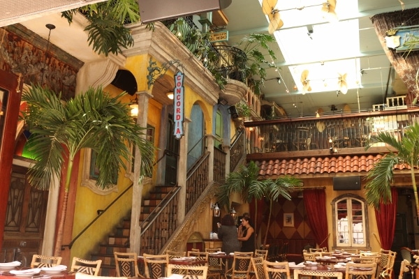 interior of a Cuban restaurant that looks like it\'s outside