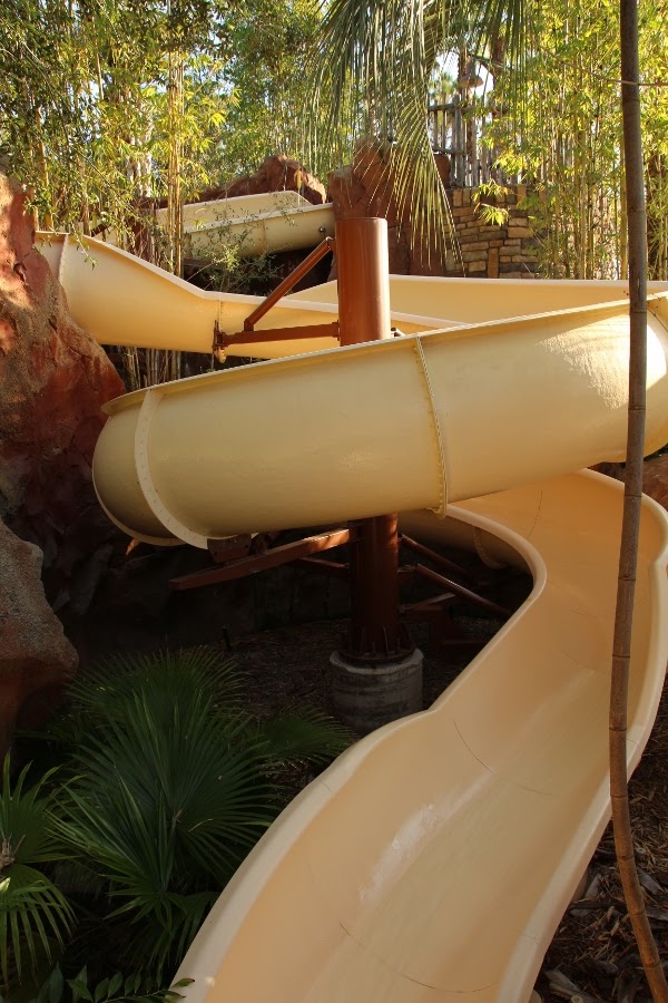 closeup of a water slide