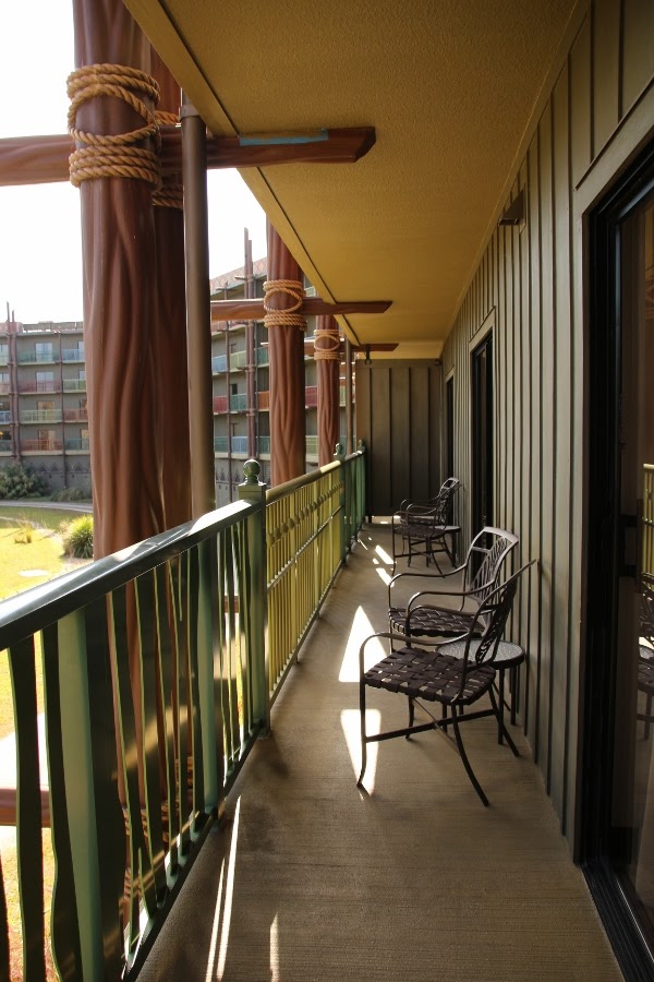 a long balcony overlooking the savanna at Disney\'s Animal Kingdom Villas