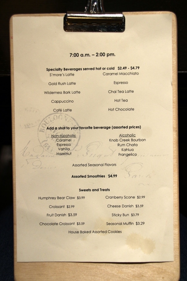 a closeup of a menu