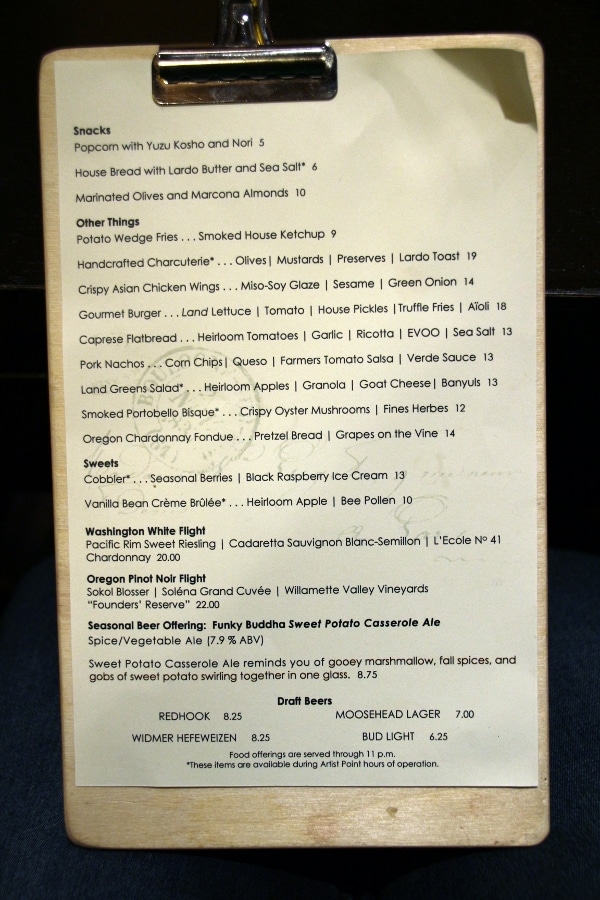 a menu on a clipboard