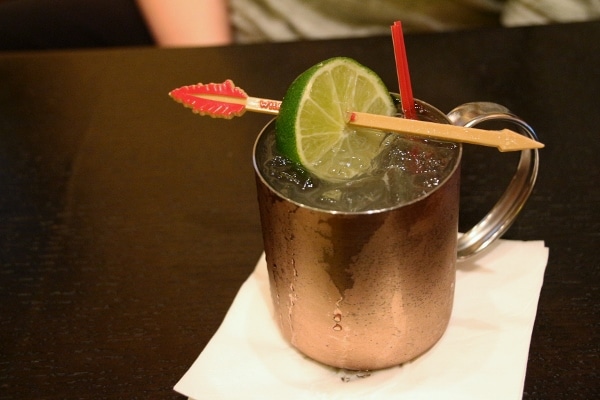 a Moscow Mule in a copper cup