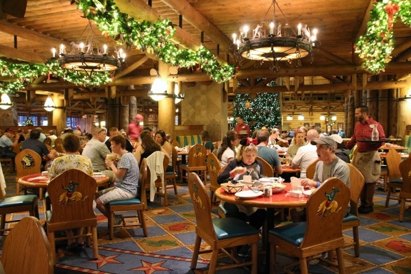 people sitting at tables inside the Whispering Canyon Cafe