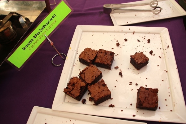 a plate of brownie bites