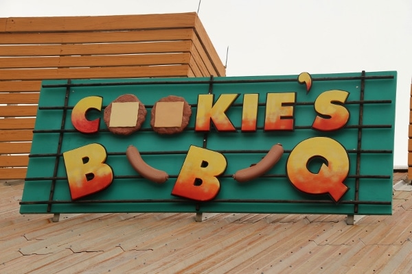 closeup of a sign that says Cookie\'s BBQ