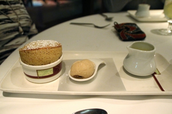 a souffle served with ice cream