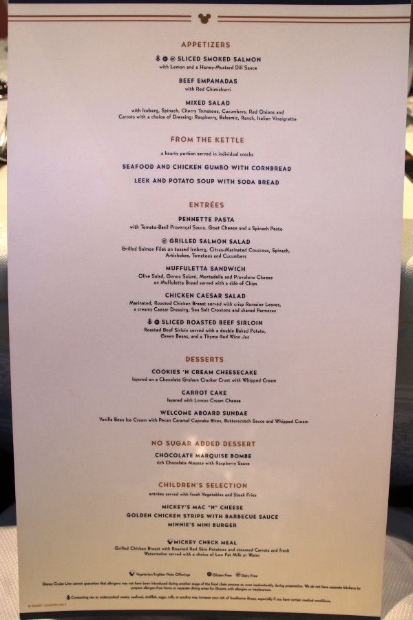 a lunch menu